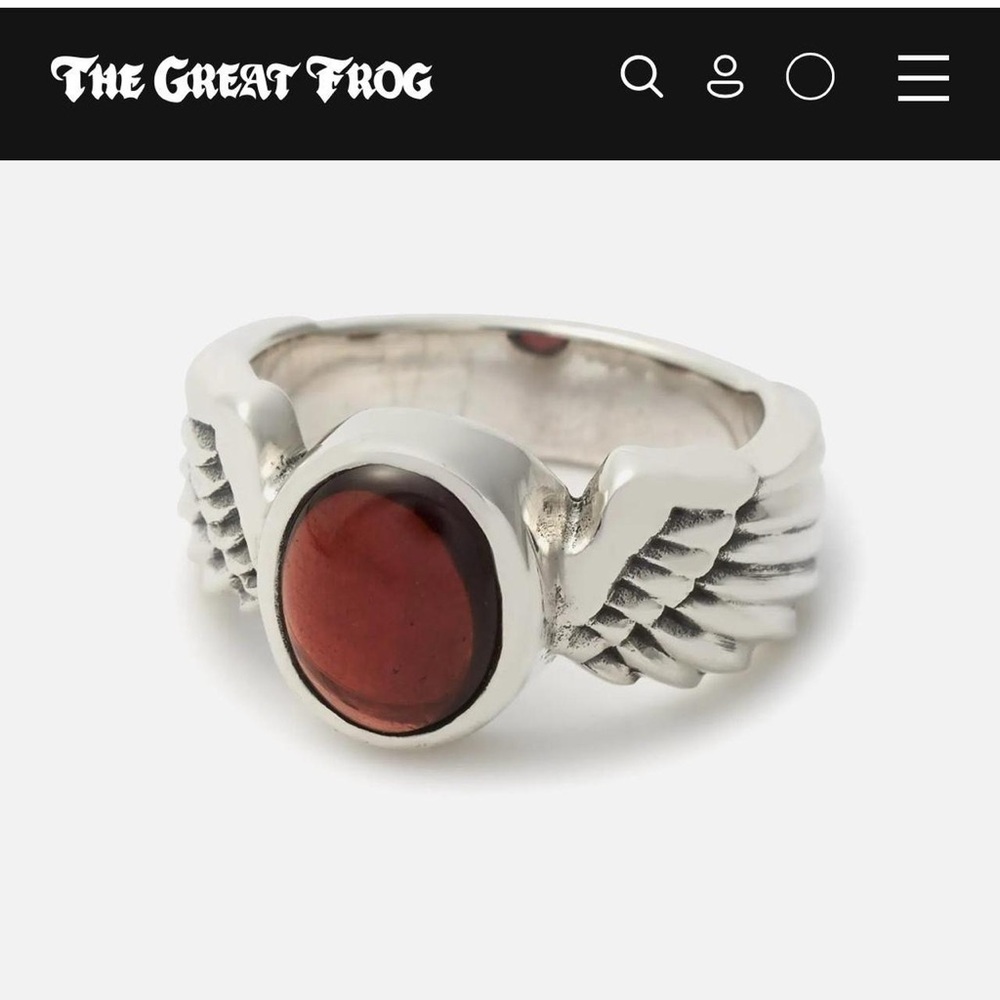 The Great Frog Silver Ring / Size 8
